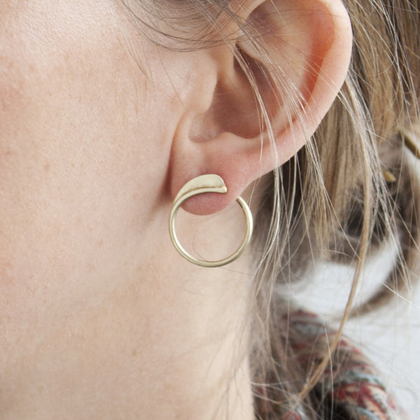 Petite Fin Circle Post Earrings